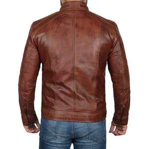 Nouvelle veste en cuir véritable pour homme, de haute qualité, style motard, avec fermeture éclair, nouvelle veste décontractée tendance, disponible dans toutes les couleurs - Product Image 4
