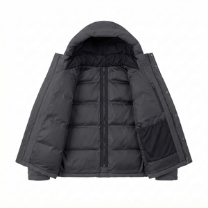 Blouson bomber décontracté pour homme à capuche, automne, 100% nylon, long, rembourré de duvet - Product Image 3