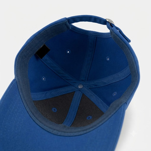 Blue 6-Panel Snapback Baseball <b>Cap</b> Unisex Fitted Adjustable 100% Cotton Twill Solid Color Casual Adult <b>Hat</b> Size 58-60CM - Product Image 4