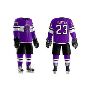 Maillot de hockey sur glace des Lakers pour homme, manches longues, sublimé, violet et or, personnalisable avec le numéro 24, respirant, uniforme d'entraînement, taille adulte - Product Image 4