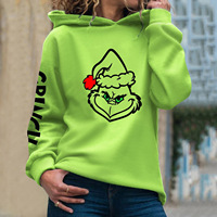 Sweat-shirt à capuche unisexe en coton 100% vert, imprimé yeux, brodé au crochet, coupe oversize, décontracté, pour Noël et l'hiver