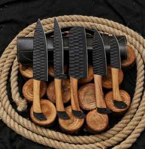 Low MOQ Handmade Damascus Steel Chef <b>Knife</b> <b>Set</b> Durable <b>Sharp</b> Best Quality Custom Logo 5-Piece Ambidextrous Kitchen Use - Product Image 1