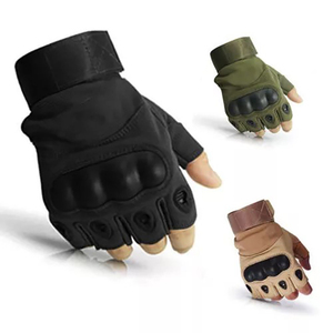 <b>Half</b> Finger Tactical Glove Mountain Climbing Outdoor Training Breathable Anti <b>Slip</b> Protection Leather Tactical Gloves - Product Image 2