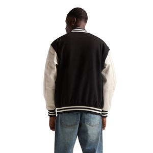 Chaqueta Varsity para Hombre, Azul y Blanca, Estilo Letterman, Chaqueta de Béisbol con Botones a Presión, Ropa Urbana de Lana, Venta al Por Mayor - Product Image 5
