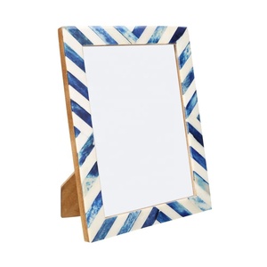 Promotion High Quality Handmade Eco-Friendly Durable Bone Inlay UV Printed Modern <b>Rustic</b> Rectangle Tabletop 2 Color Photo Frame - Product Image 1