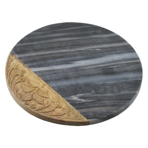 High Quality Round <b>Shaped</b> Marble Wooden Chopping Board Customizable for Home Kitchen Hotel Use Most Selling Product - Product Image 4