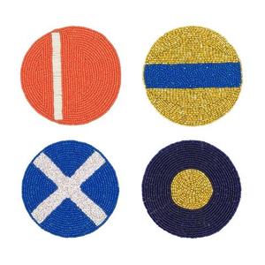 Eco-Friendly Reusable Artisan Craft Beaded Table Coasters Rectangle Design Novelty Style for Housewarming Gifts - Product Image 3