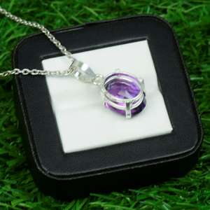 Colgante Vintage de Amatista en Plata de Ley 925, Joyería de Piedras Preciosas Naturales, Regalo para Mujeres, Hermanas o Hijas - Product Image 3