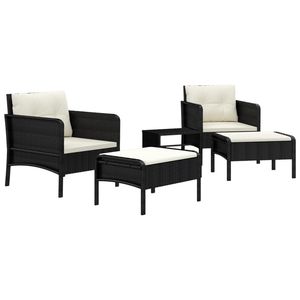 Set Lounge da Giardino Compatto in Rattan PE Bianco e Nero con Metallo, Prodotto di Qualità Premium - Product Image 3
