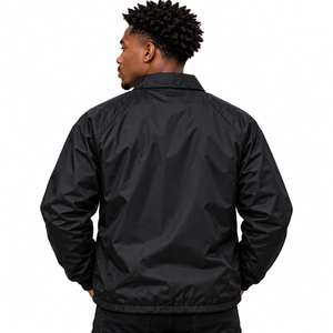 Chaqueta Cortavientos Negra para Hombre Phi Beta Sigma con Letras Griegas Bordadas, Cierre de Botones a Presión, Manga Larga, Estilo Casual - Product Image 2