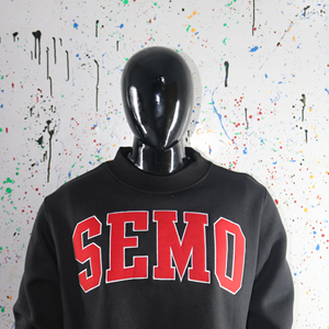 Sudadera Negra con Cuello Redondo SEMO, Oversize, de Felpa, Unisex, Casual, Otoñal, con Diseño de Letras en la Parte Delantera CLUSH SPORTS - Product Image 4
