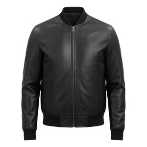 Veste d'hiver pour homme, style et logo personnalisés, haute qualité, grande taille, veste bomber en cuir décontractée pour homme - Product Image 1