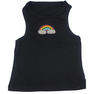 Camiseta sin mangas de punto con lentejuelas y patchwork elegante para verano, lista para enviar, transpirable, cuello redondo, logo frontal, estilo casual - Product Image 2