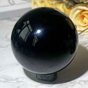 Esfera de Obsidiana Negra Natural, Resistente, Pulida, para Sanación, Meditación, Feng Shui, Hogar, Navidad, Amuleto del Amor - Product Image 4