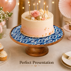 Premium Wooden Cake Stand | Custom Printed Dessert Display Pedestal for Weddings <b>Cupcakes</b> Parties Home Decor Serving Handmade - Product Image 3
