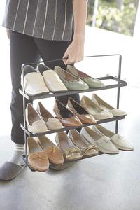 Sleek Multi Tier <b>Shoe</b> Rack Open Display Organizer <b>Space</b> <b>Saving</b> Design Strong Durable Frame Elegant Modern Entryway <b>Storage</b> Unit - Product Image 2