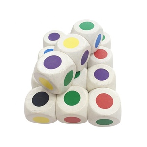 30mm Wooden Round Corner White <b>Dice</b> Color Dot - Product Image 4