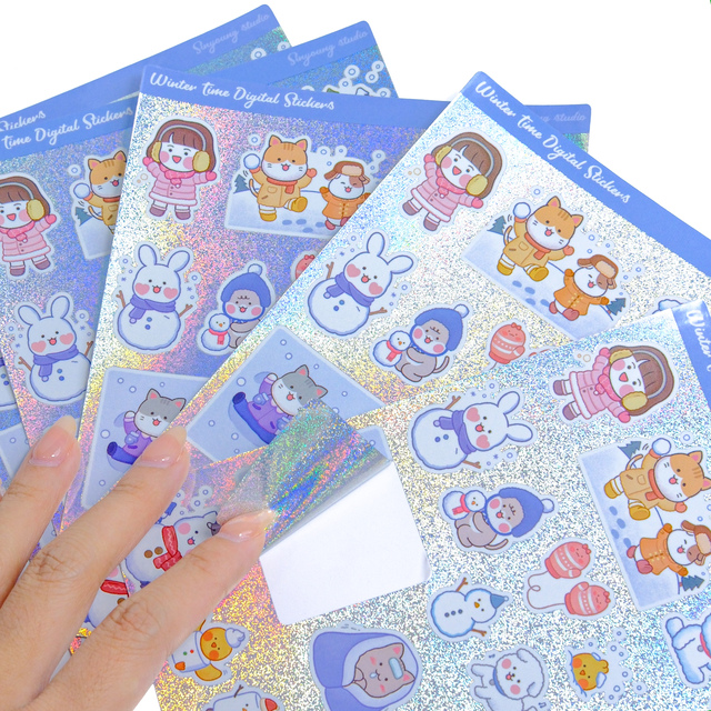 Custom Cute Waterproof Vinyl Laptop Sticker Anime Label Design Custom Kiss Cut Self-adhesive Paper Cartoon Sticker