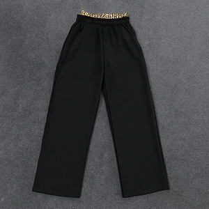 กางเกงวอร์มเอวสูงสองชั้นแบบสั่งทำพิเศษ คุณภาพสูง ผ้าฝ้าย 100% ทรงแบ็กกี้ สีพื้น ปักโลโก้ได้ตามต้องการ ยอดนิยมสำหรับทุกเพศ - Product Image 3