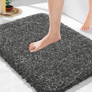 Hot Selling 17"x24" Microfiber Bath <b>Mat</b> Super <b>Absorbent</b> Non-Slip Floor Thick Plush Shaggy Tufted Bathroom Rug Washable Hotel - Product Image 1