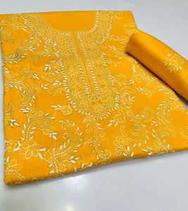 Túnica Kurta Étnica Bordada en Amarillo para Fiestas de Verano, Blusa India Pakistaní de Manga Larga para Uso Diario - Product Image 4