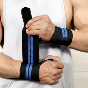 Bandes de maintien pour les mains à double rayure bleue, bandes de maintien professionnelles pour la musculation et le soutien de la stabilité lors de la souleverie et des développés couchés, OEM - Product Image 2