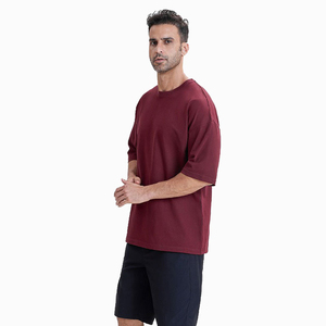 High Quality Custom Oversized <b>Tshirt</b> Fashion Thick Heavy t Shirt Print embroidery logo High Collar Custom t Shirts Printing - Product Image 3