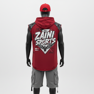 T-shirt d'entraînement sans manches pour homme, polyester et élasthanne de haute qualité, logo personnalisé, 100 % coton, coupe ample, imprimé - Product Image 2