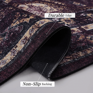 Tapis de porte lavable noir MAVAL 2 x 3, ensemble noir et bordeaux, tapis et ensembles de tapis - Product Image 6