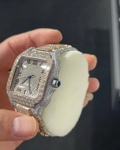 Reloj Rectangular Automático de Lujo de Acero Inoxidable con Bisel de Diamantes y Esfera de Cristal de Zafiro Unisex - Product Image 3