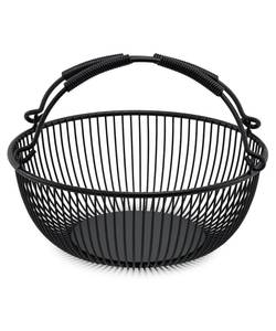 Luxury <b>Hanging</b> Iron <b>Wire</b> Fruit <b>Basket</b> Minimalist Design Powder coated black Finish Dishwasher Safe for Home Kitchen Use - Product Image 2