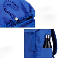 Sac à dos unisexe bleu roi avec fermeture éclair, sangle chaîne, capacité 36-57L, décontracté, pour voyage, école, avec rabat et boucle, en polyester, pour usage quotidien