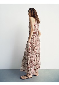 Luxury Women's Halter Neck Maxi Dress with Diamond Accents Sleeveless Beach Holiday Design Customized Floral Print Chiffon Dress - Product Image 4