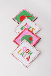 Hand Embroidery Seed <b>Bead</b> Classic Design Eco-Friendly Glass <b>Coaster</b> Decorative Mug Mat Tea Cup Holder Dining Table Decoration - Product Image 1