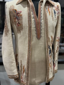 Traje Indo-Occidental de Lujo para Hombre, 3 Piezas, Bordado y Repujado, con Protección Solar, Chaqueta Sherwani, Kurta y Pantalón, para Novio de Boda India - Product Image 5