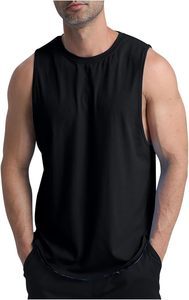 Débardeur de sport sans manches pour homme en coton côtelé, vente en gros, personnalisé, sans couture, 100% tissu peigné filé à anneaux, Inde - Product Image 4