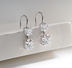 Pendientes de Diamantes de Laboratorio de Lujo Vintage para Mujer, Uso Diario, Plata 925, Corte Brillante, Certificados por IGI, para Compromiso, Boda, Fiesta - Product Image 1