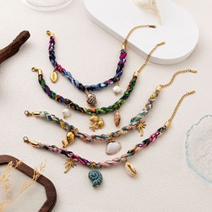 Wholesale Summer 18K Gold Plated Geometric Pearl Cute Stainless Steel Zinc Alloy <b>Charm</b> <b>Bangles</b> for Women Ocean Bracelets - Product Image 6