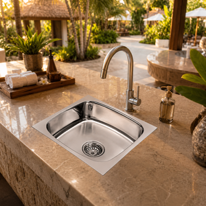 Stainless Steel 201/304 Single Bowl Square Modern Easy to Clean <b>Kitchen</b> <b>Sink</b> Above Counter Tabletop Mount Polished Wash Basin - Product Image 6