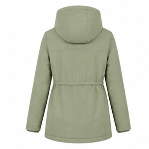 Parka décontractée pour femme avec capuche, finition résistante à l'eau, construction coupe-vent et coupe longue élégante - Product Image 2