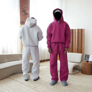 Conjunto de Chándal Oversize de Hombros Caídos para Hombre y Mujer, Sudadera con Capucha y Jogger de 2 Piezas, Ropa Deportiva Personalizada al por Mayor - Product Image 1