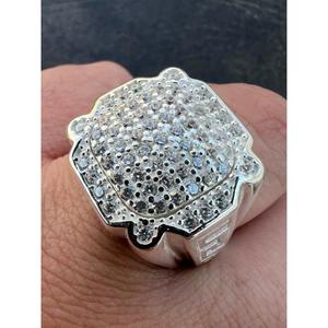 Hip Hop <b>Ring</b> <b>Men</b> Iced Out Greek Key <b>Ring</b> Solid 925 Sterling Silver Moissanite Diamond Bling Statement Jewelry Luxury - Product Image 1