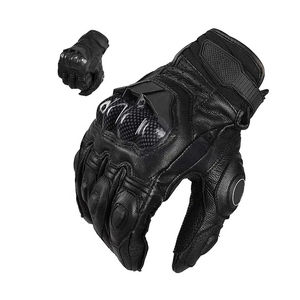 Gants de moto en cuir respirant enduit de PU, à doigts complets, unisexes, pour le cyclisme et la conduite, avec protection des articulations en carbone, marque privée - Product Image 4
