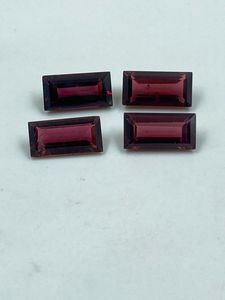 Granate rojo natural de alta calidad, corte rectangular, color rojo intenso, 7,40 quilates, 5x10 mm, 4 piezas para la fabricación de joyas - Product Image 1