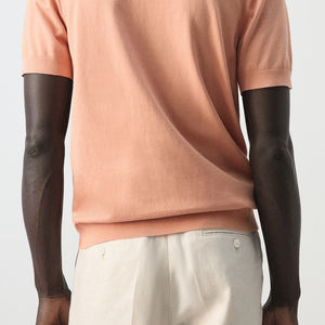 Service OEM : Conception de haut à manches courtes en coton respirant, polyvalent, pour un usage quotidien, couleur unie / col rond - Product Image 6