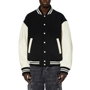 Premium Black <b>Varsity</b> <b>Jacket</b> Cream Sleeves <b>Mens</b> Oversized Letterman <b>Jacket</b> Wool <b>Bomber</b> <b>Jacket</b> Streetwear Fashion Baseball <b>Jacket</b> - Product Image 3