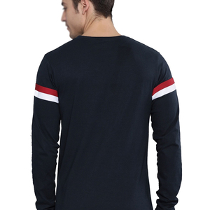 T-shirt à manches longues pour homme 100 % coton, anti-plis, respirant, grande taille, avec logo personnalisé sur le devant - Product Image 3