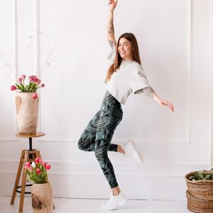 <b>Women</b> Everyday Spandex/Polyester <b>Leggings</b> High Waist Comfortable Stretch Eco-Friendly Quick Dry Lounge Workout Gym Training Yoga - Product Image 3