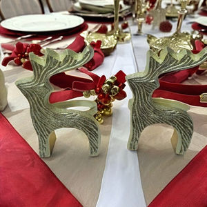 Anneaux de serviette de mariage en cristal avec forme de feuille et motif floral, écologiques - Product Image 2