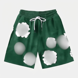 Shorts de survêtement décontractés pour hommes, 100 % coton épais, style streetwear, avec impression en relief, taille mi-élastique, collection tendance - Product Image 5